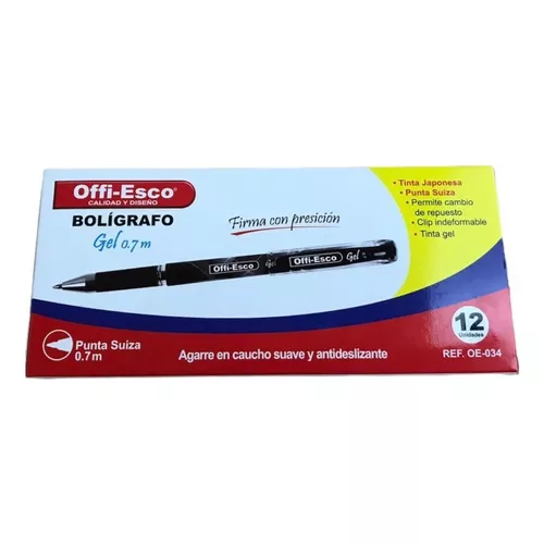 Lapicero GEL 0.7M Negro Offi-Esco OE-034