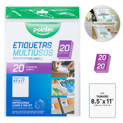 Papel Adhesivo Hoja Carta X 20