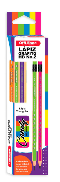 Lapiz Grafito Candy HB2 Offi-Esco OE-150C
