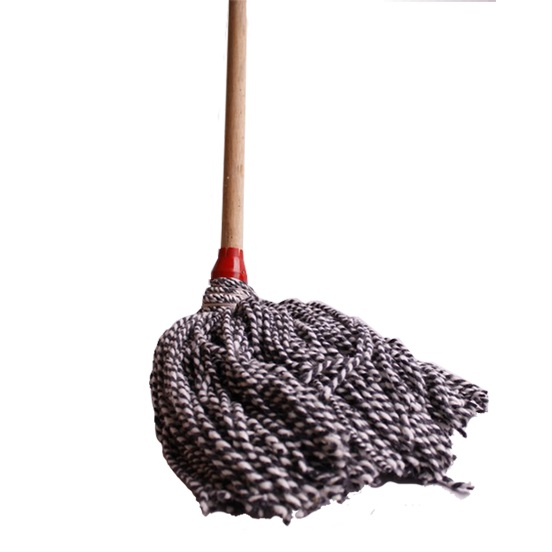 Trapera Pabilo Palo Largo Negra con Blanco