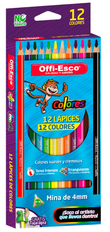 Colores Triangulares 12 Und Offi-Esco OE-140