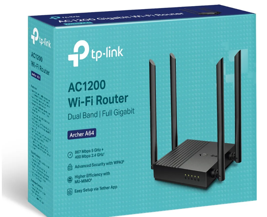 Archer A64 AC1200 Router Dual Band Wifi 2.4 GHz