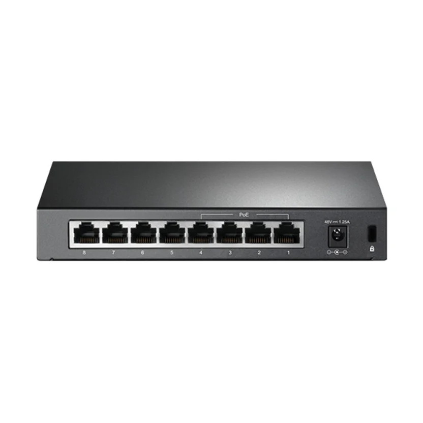Switch PoE+ / No Administrable / 8 Puertos 10/100 Mbps PoE+ / 1 Puerto 100 Mbps Uplink / PoE hasta 250 metros / 60 W