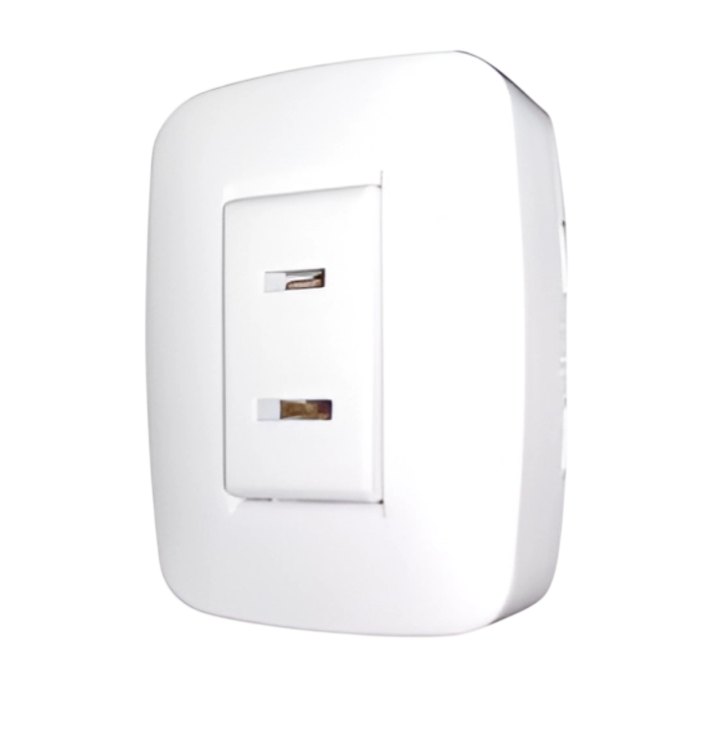 Toma Sencillo Sobreponer - Poner Basic Blanco ETI84