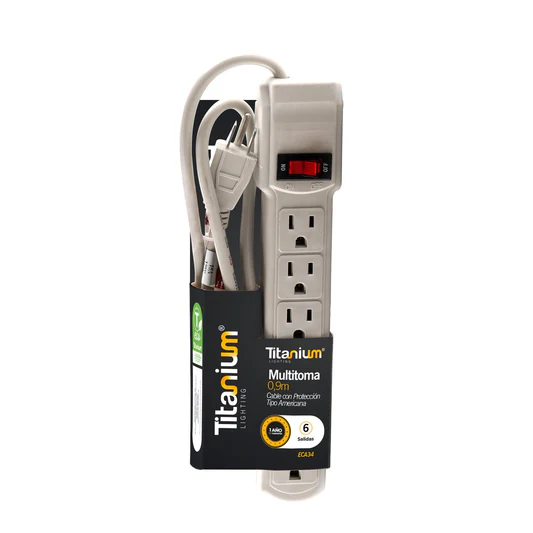 Regleta 6 Salidas 0.9M Con Protector ECA34