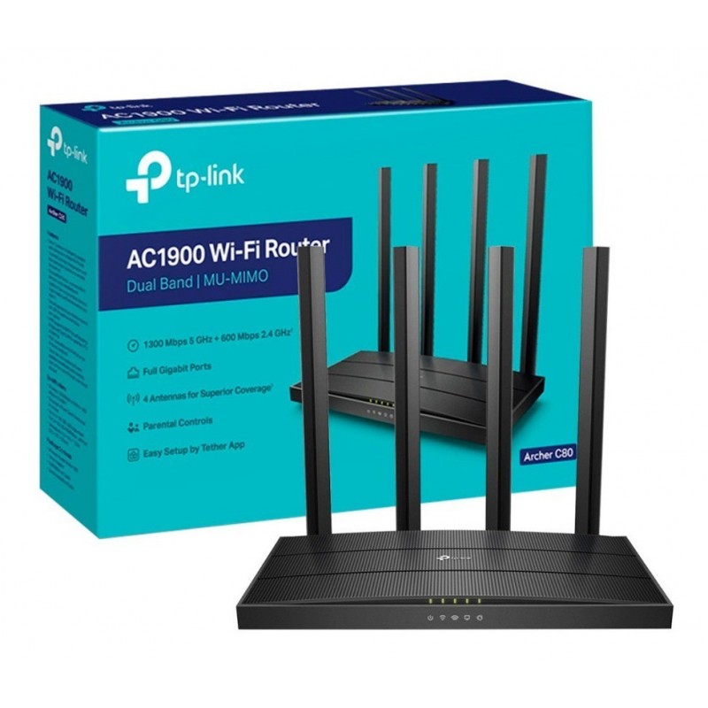 Router Tp-link Inalámbrico MU-MIMO AC1900  Archer C80 