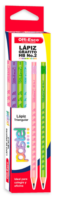 Lapiz Grafito Pastel HB2 Offi-Esco OE-150P 