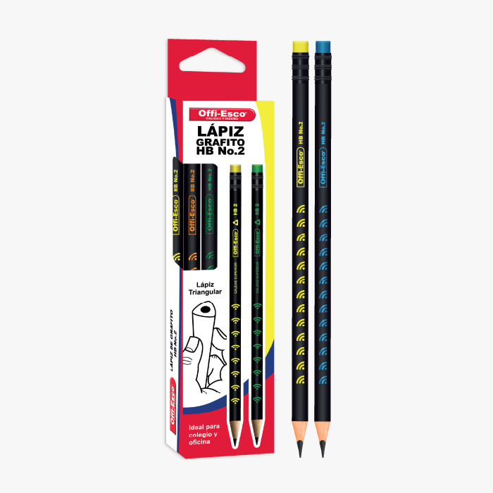 Lapiz Grafito Negro HB2 Offi-Esco OE-150