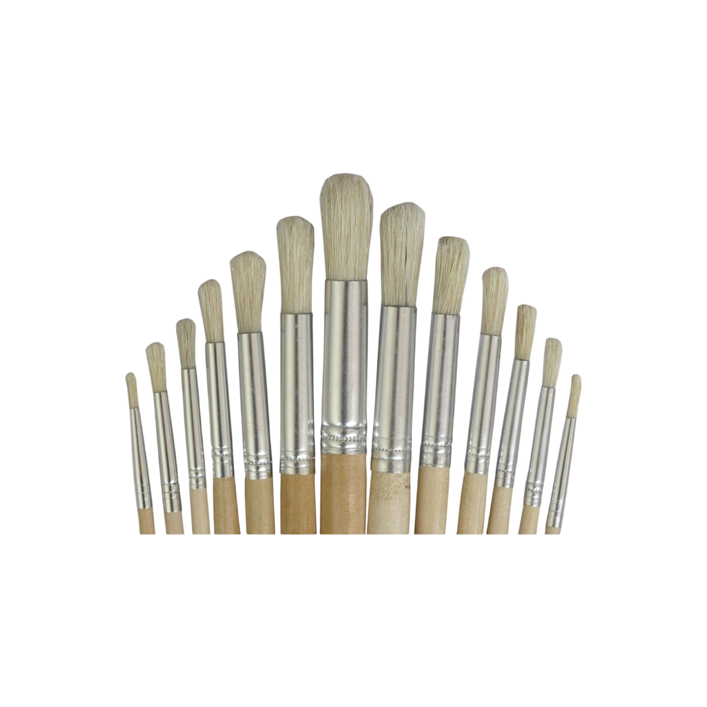 Estuche Pincel Redondo X12 Madera 