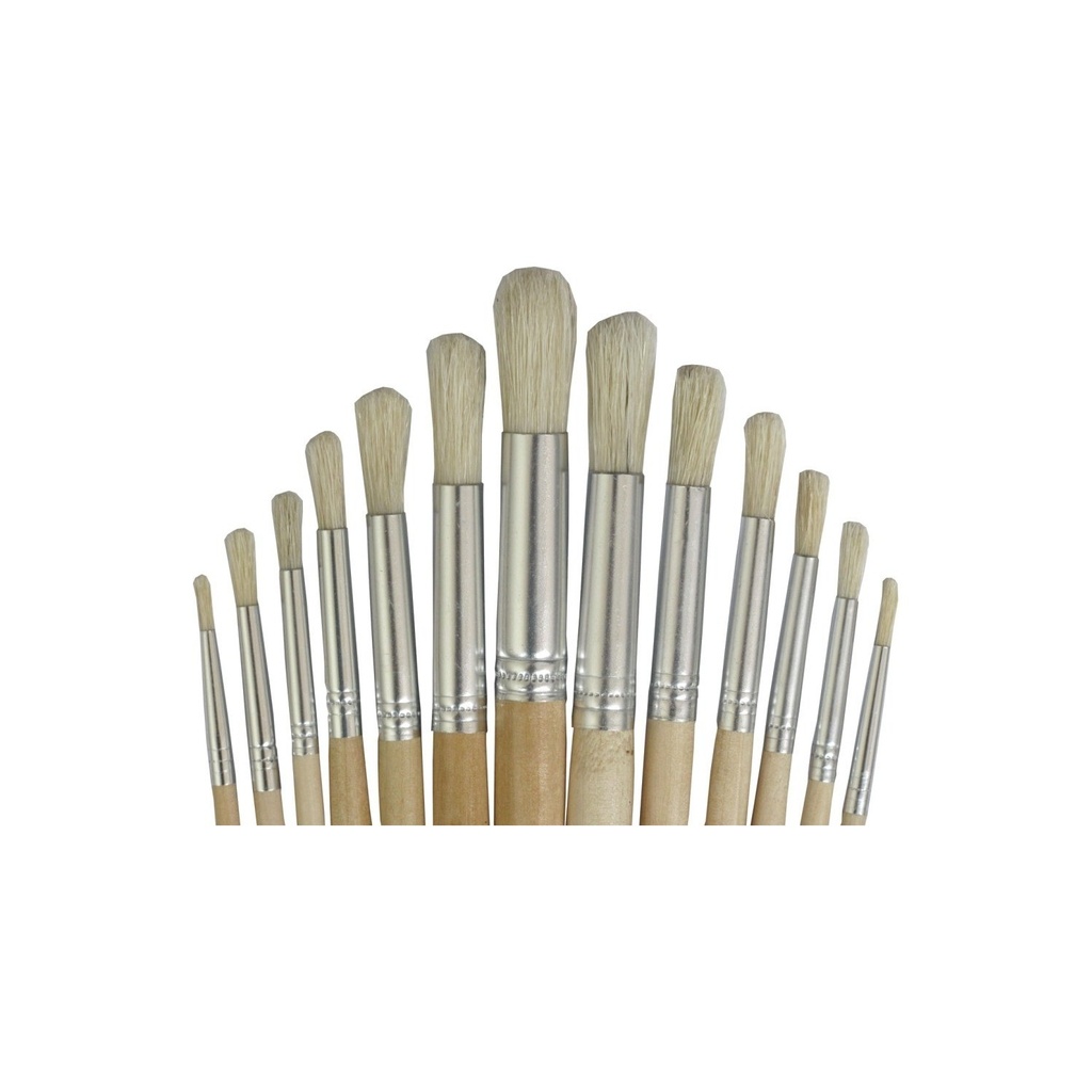 Estuche Pincel Redondo X12 Madera 