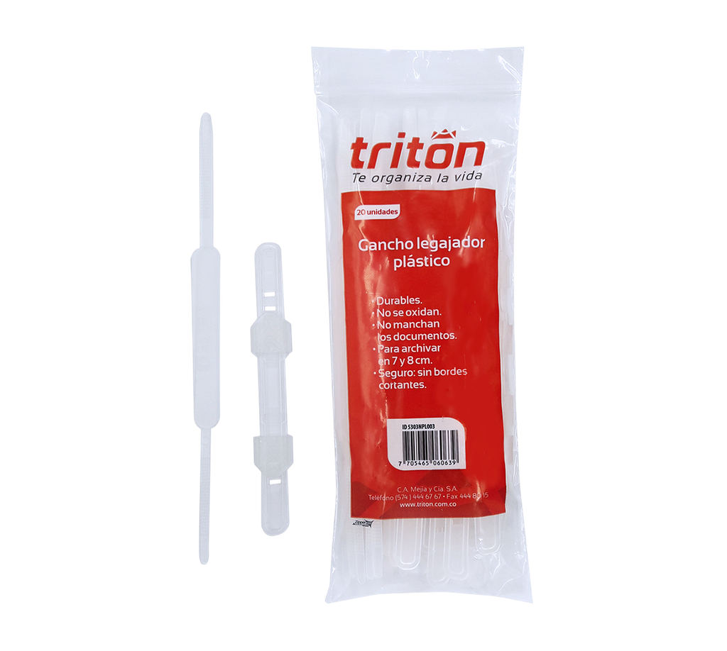 Gancho Legajador Plastico X 20 Unidades Triton