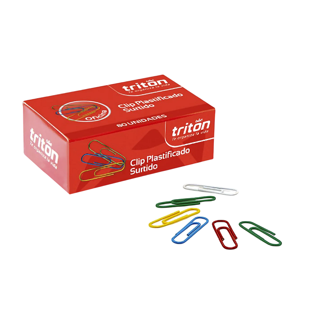 Clip Plastificado Plegadiza X 80 TRITON