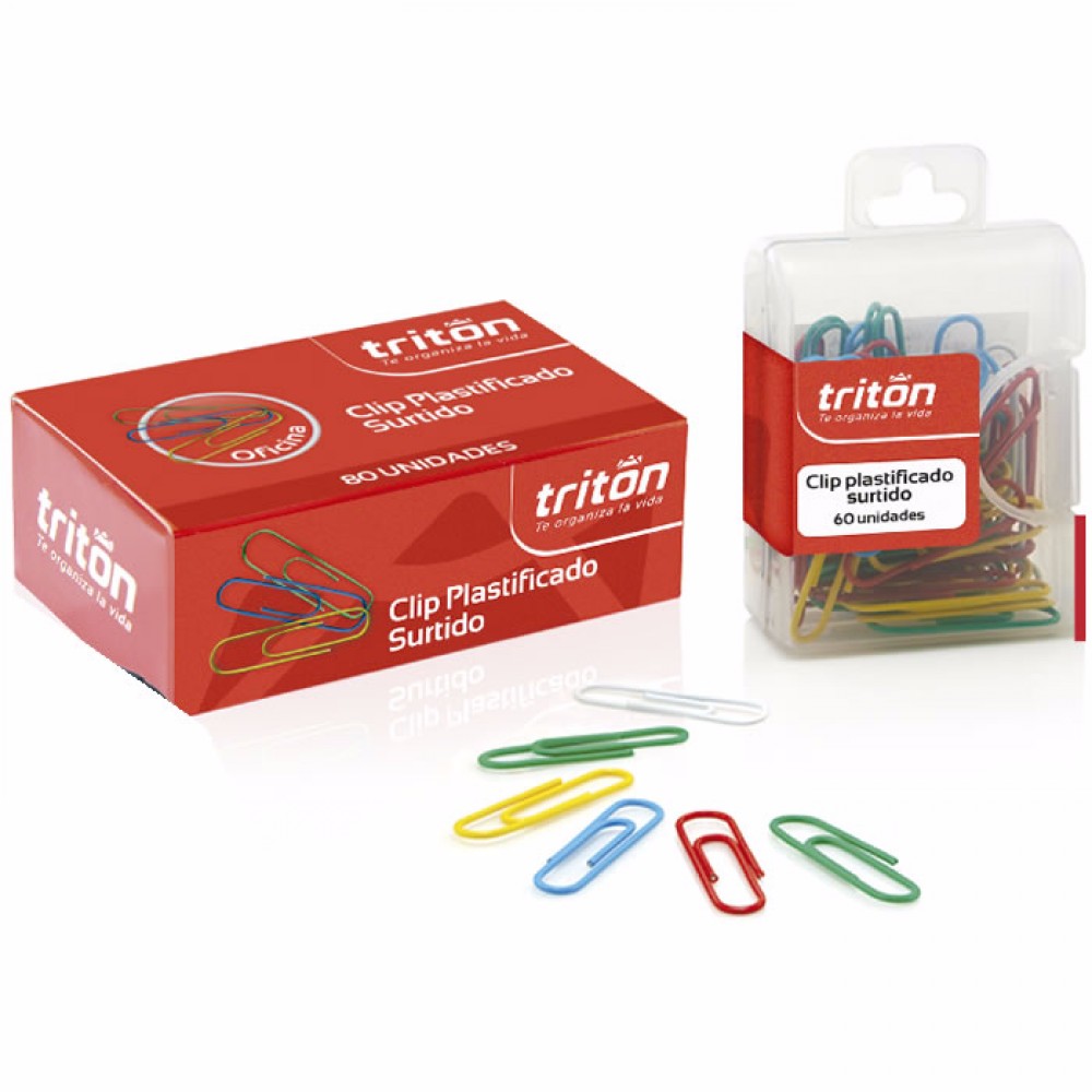 Clip Plastificado Plegadiza X 80 TRITON