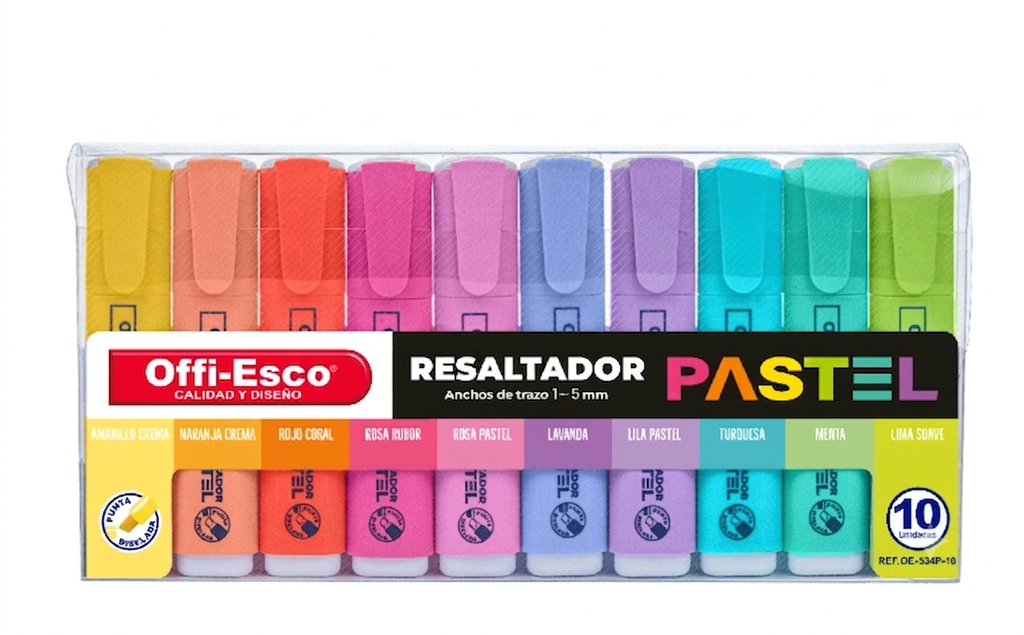 Resaltador Pastel Cuerpo Plano OE-534P-10