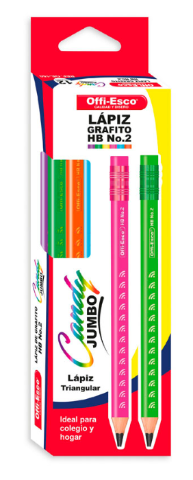 Lapiz Grafito Candy JUMBO Offi-Esco OE-160