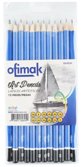 Paquete Lapices X12 OFIMAK OK405A 2H-5H/2B-6B