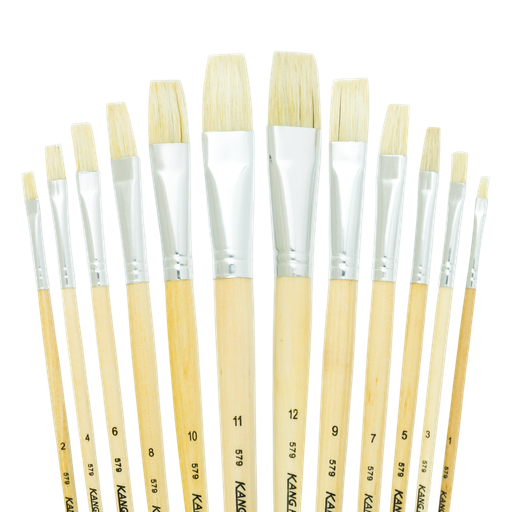 [SM065] Estuche Pinceles Plano X12 Madera