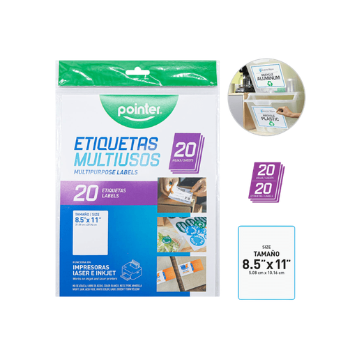 [121724] Papel Adhesivo carta x 20 unidades (8.5″X11″)