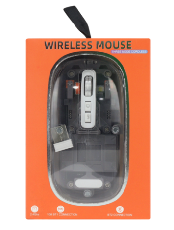 [707102] Mouse 2.4G Transparente Recargable