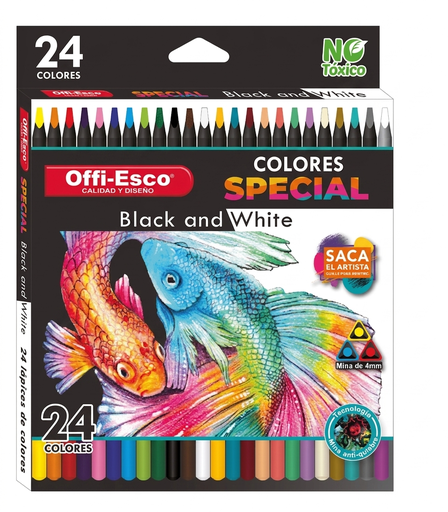 [301050] Colores Special Black And White Triangulares X24 Colores Offi-Esco OE-132