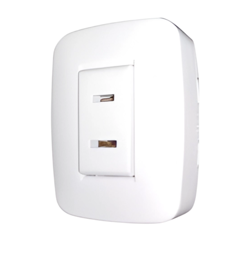 [303161] Toma Sencillo Sobreponer - Poner Basic Blanco ETI84