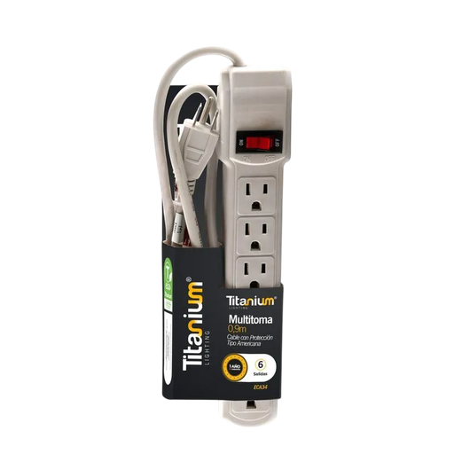 [303194] Regleta 6 Salidas 0.9M Con Protector ECA34