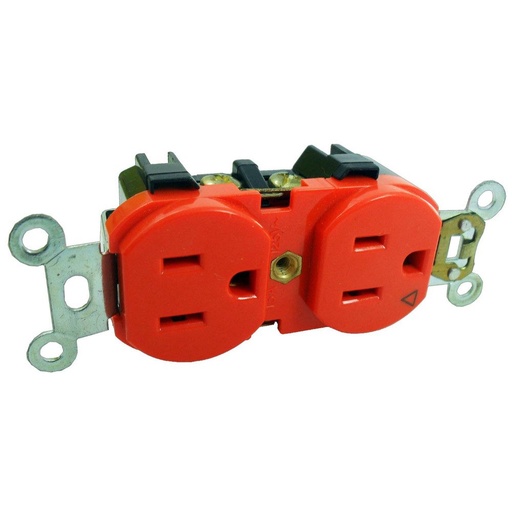 [309061] Toma Doble Polo A Tierra 20A Naranja Accel