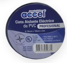 [312079] Cinta Aislante Electrica Accel negra 5mt