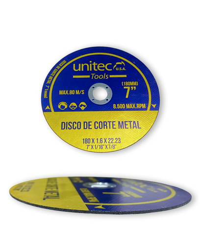 [312103] Disco Corte Metal 7"X1.6a22.2 Unitec