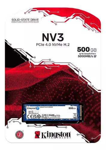 Unidad De Estado Solido kingston 500GB NV3 M.2 2280 PCIe 4.0 NVMe