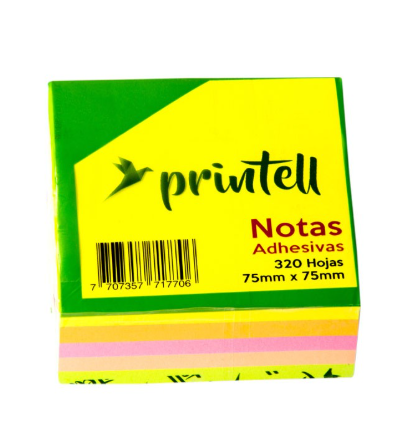 Taco Notas Adhesiva 4 Colores x 25 Hojas Printell Neon