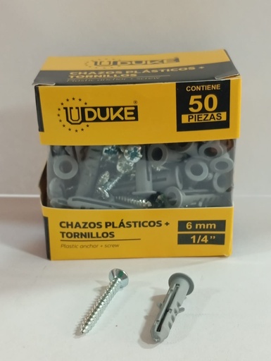 Tornillo 1/4 Con Chazo x50 Unidades