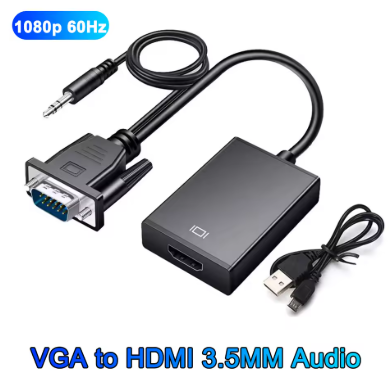 [11184] Convertidor VGA A HDMI Entrada VGA, Entrada Audio 3.5mm