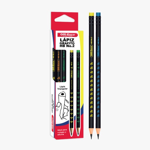 [104007] Lapiz Grafito Negro HB2 Offi-Esco OE-150