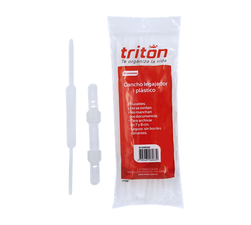 [121227] Gancho Legajador Plastico X 20 Unidades Triton