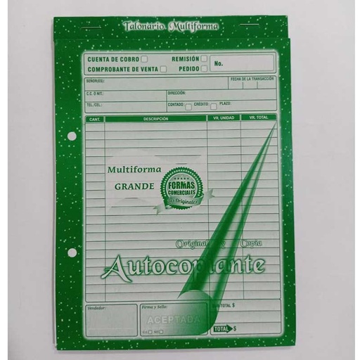 [121294] Faturero Autocopiante Mediano