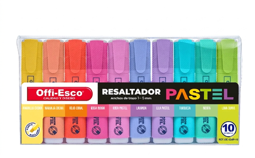[121318] Resaltador Pastel Cuerpo Plano OE-534P-10