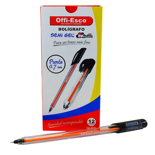 OFFIESCO Lapicero SEMI GEL 0.7MM OE-076F Negro
