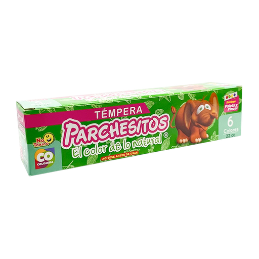 [121511] Temperas Parchesitos X6 colores